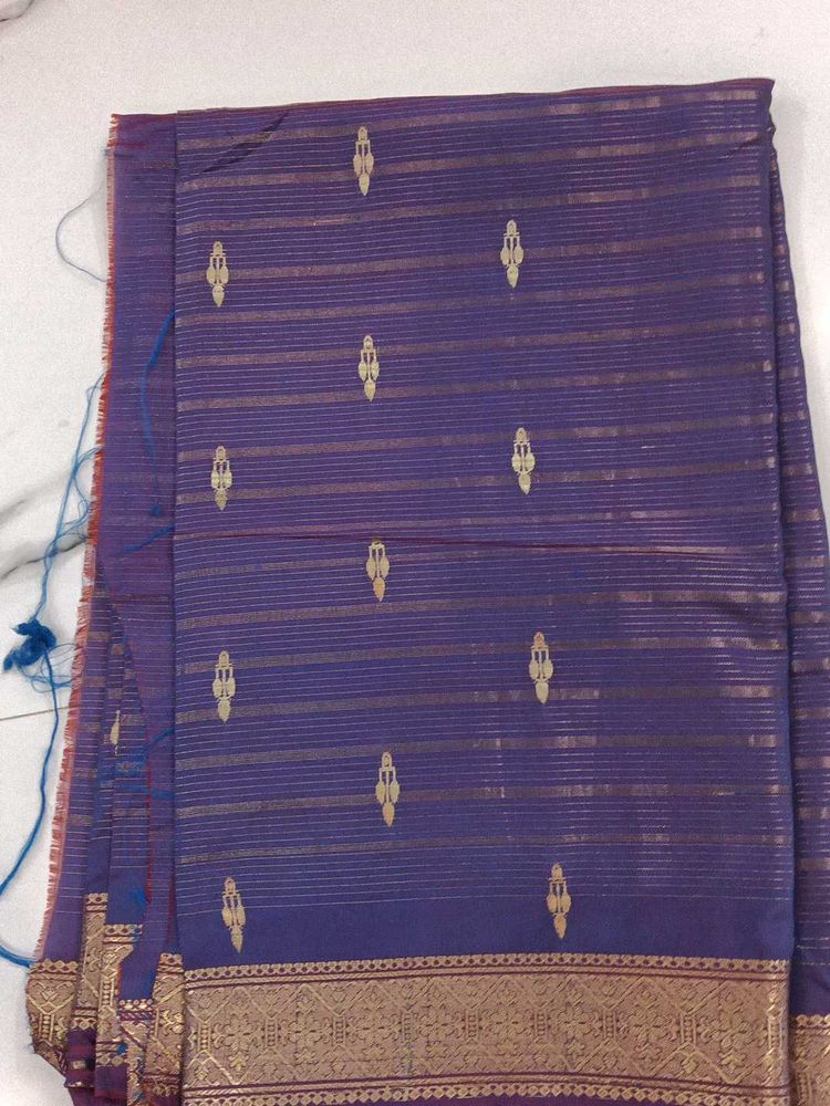 Elegant Purple Striped Saree