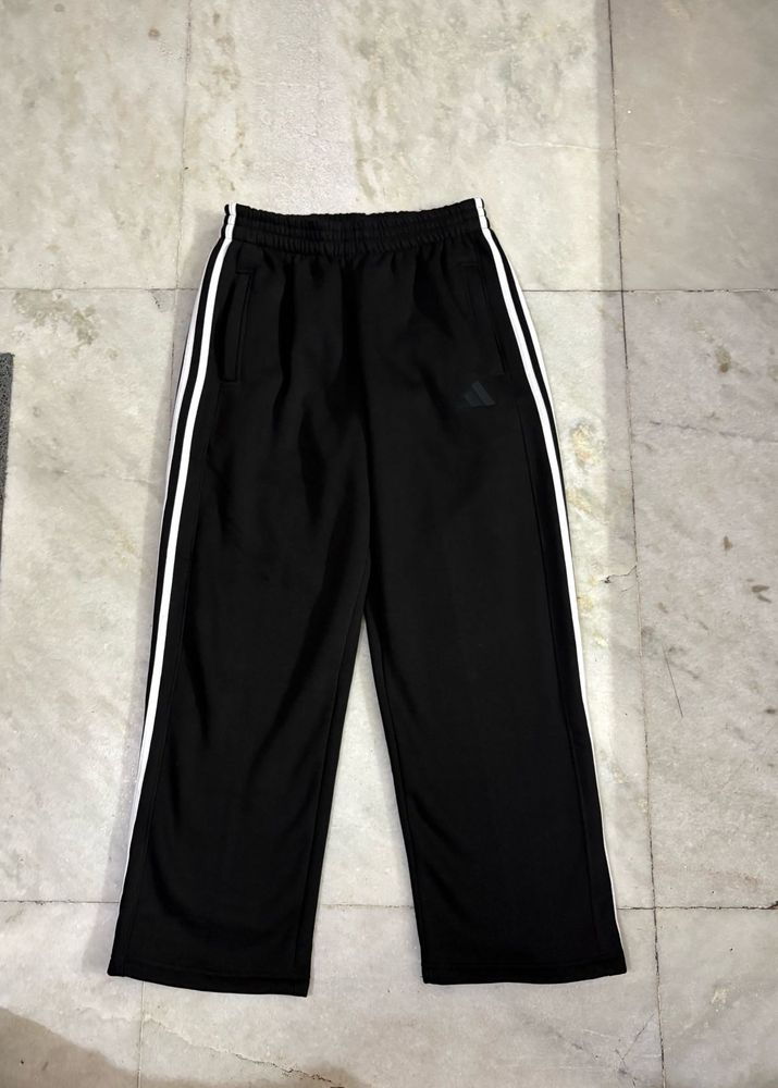 Adidas Black 3 Stripes Straight Fit SweatPants