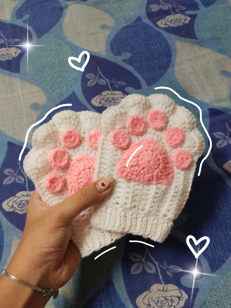 crochet cat paw gloves 🐾🧶