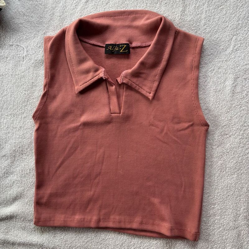 Retro Polo Crop Top