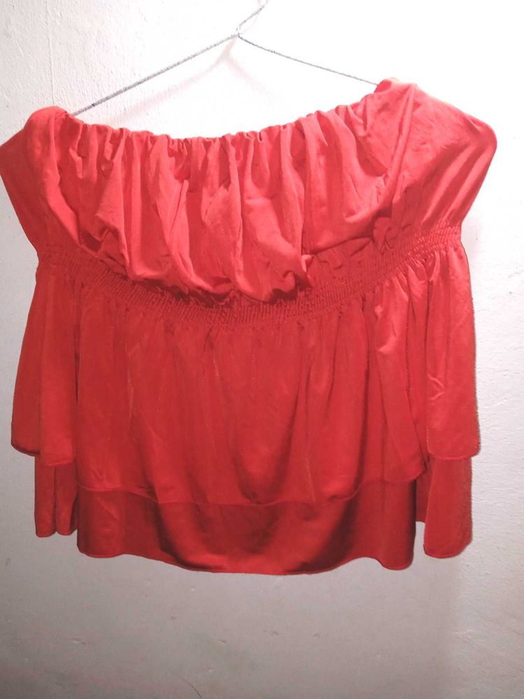 Red Off-Shoulder Top