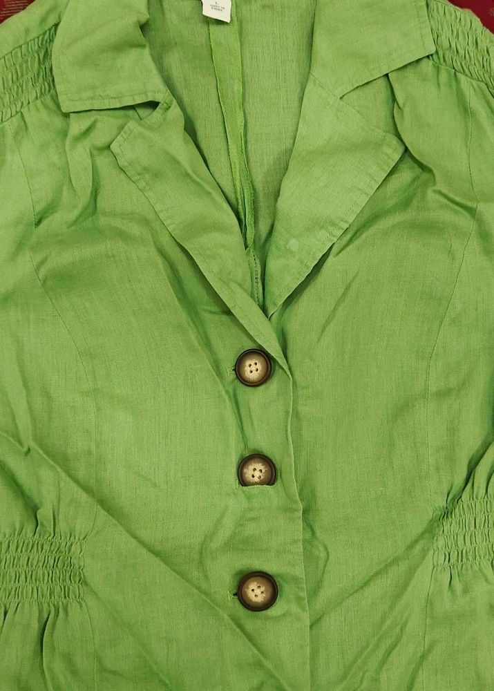 Green Button-Up Blazer