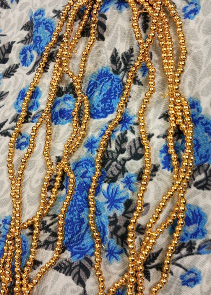Golden Big And Medium Metal Beads