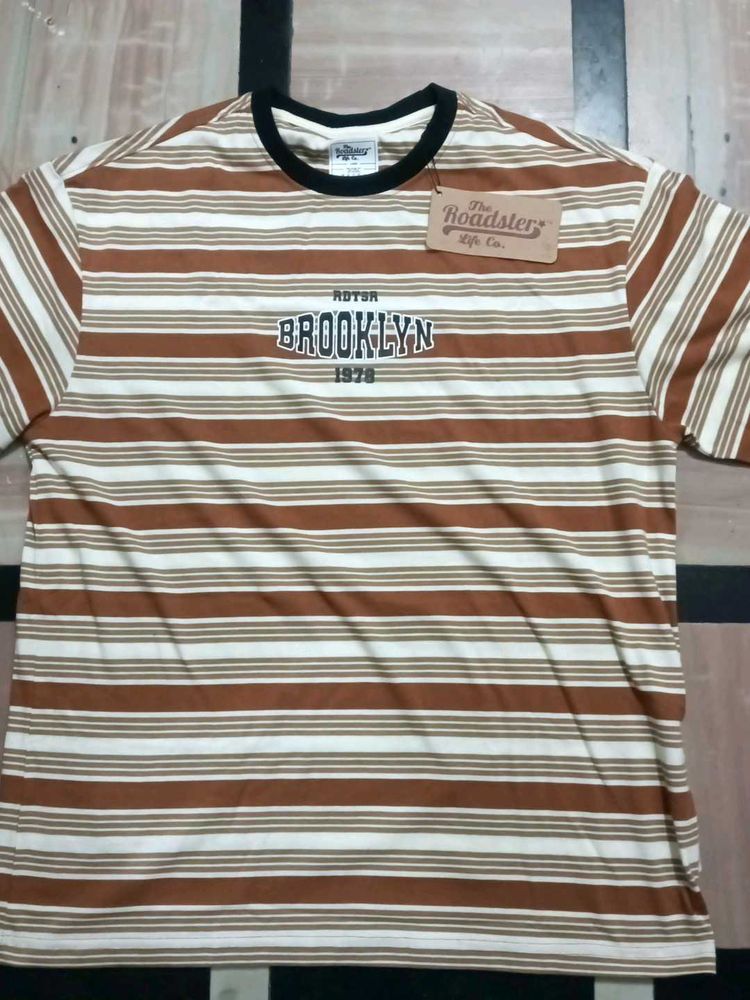 Roadster Brooklyn Striped Tee - Size L