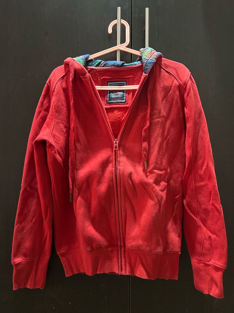 Red Zip-Up Hoodie