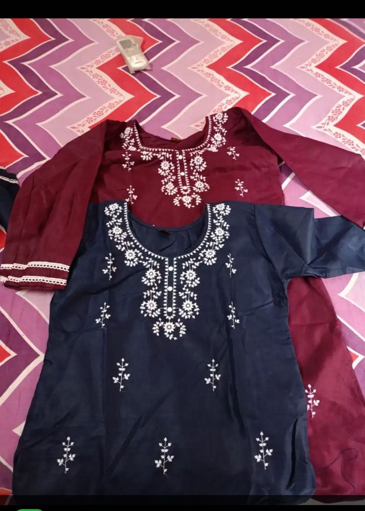 Cotton Embroidery Kurtis