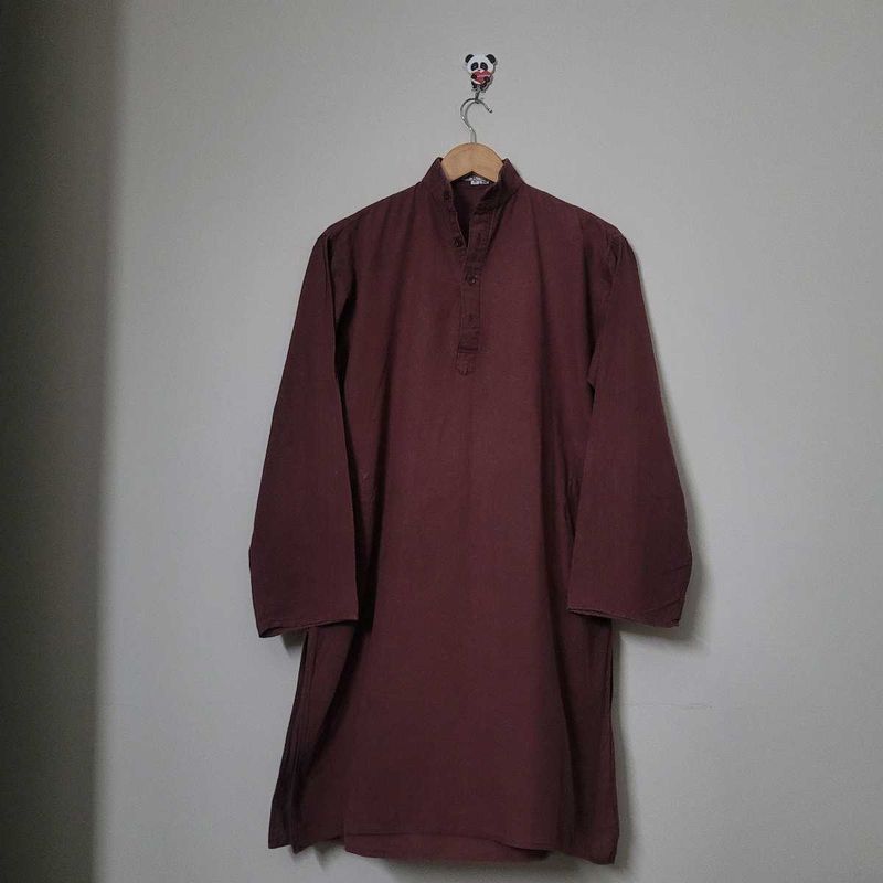 Khadi Brown Cotton Kurta