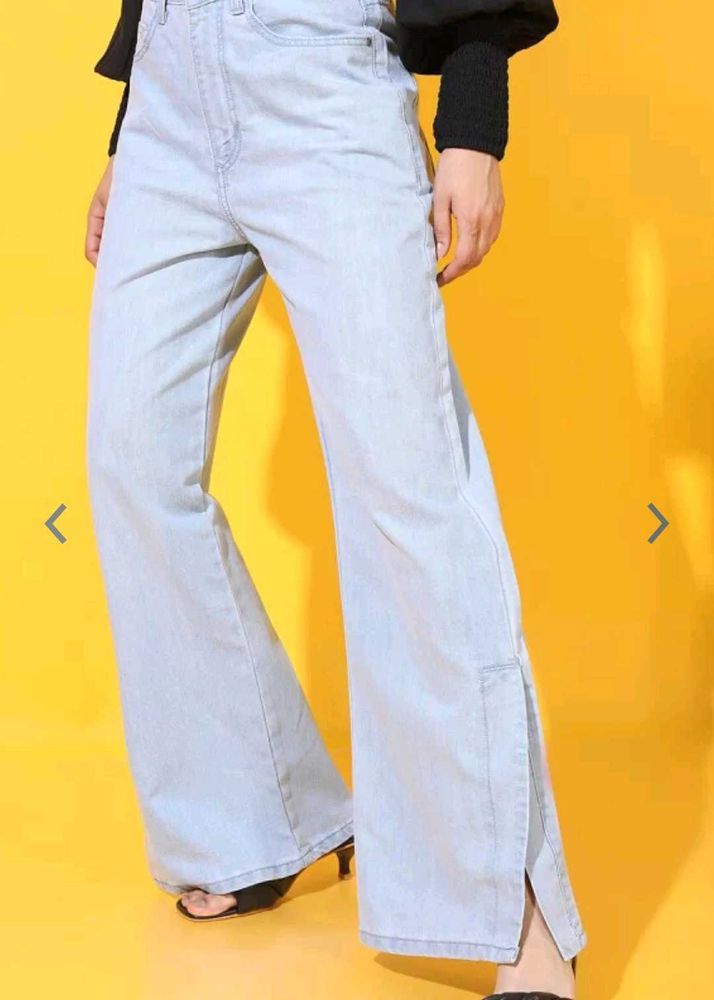 Tokyo Talkies Blue Wide Leg Jeans