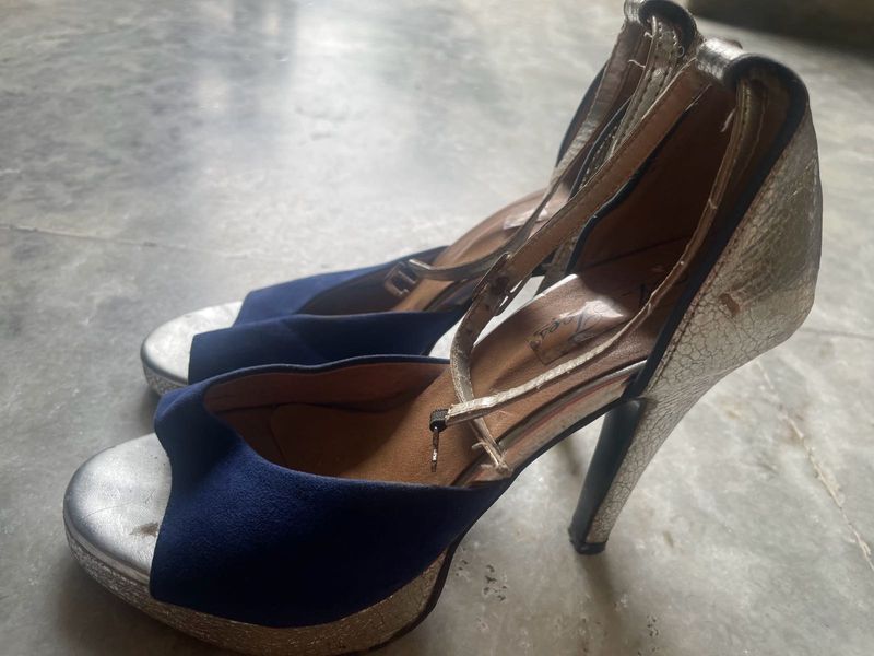 Blue &amp; Silver Heels
