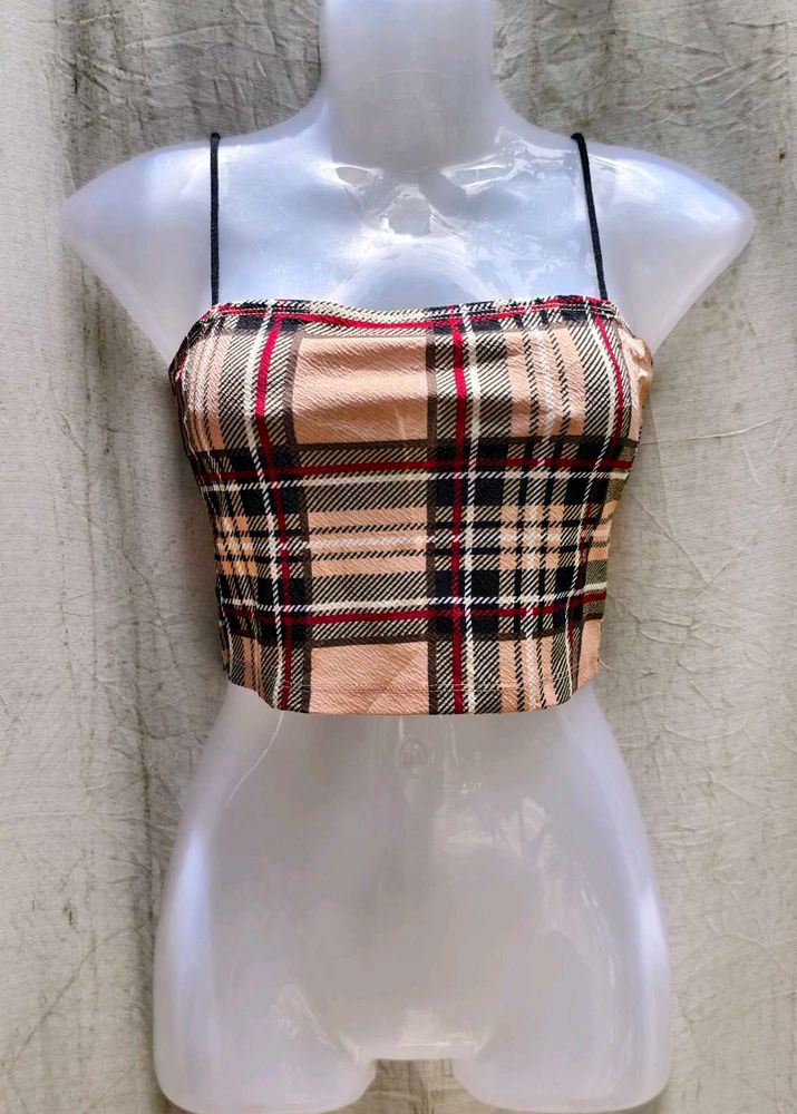 19137. Plaid Crop Top