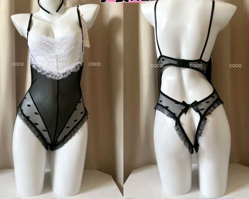 🤍🖤Black&amp;White Lace Bodysuit🖤🤍