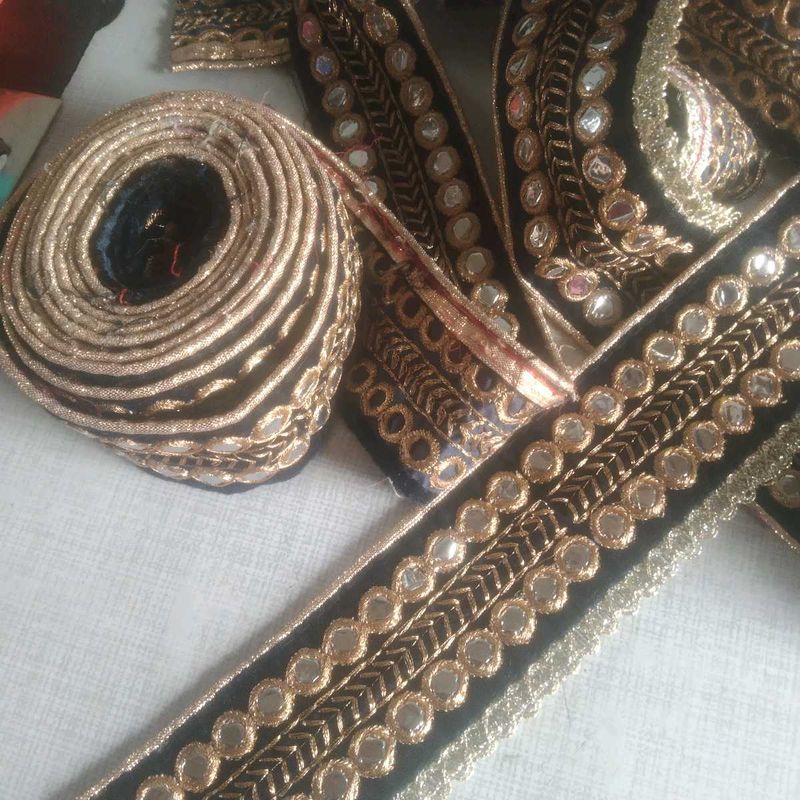 Black and gold finishing embroidery Lace🖤