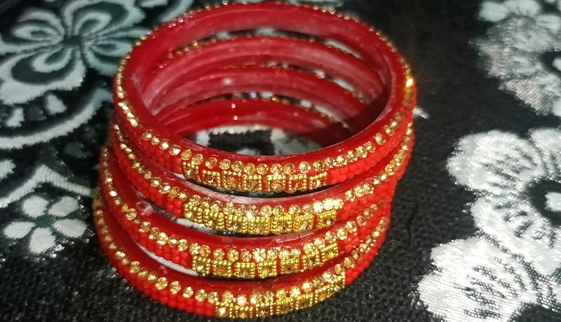 Red &amp; Gold Bangles