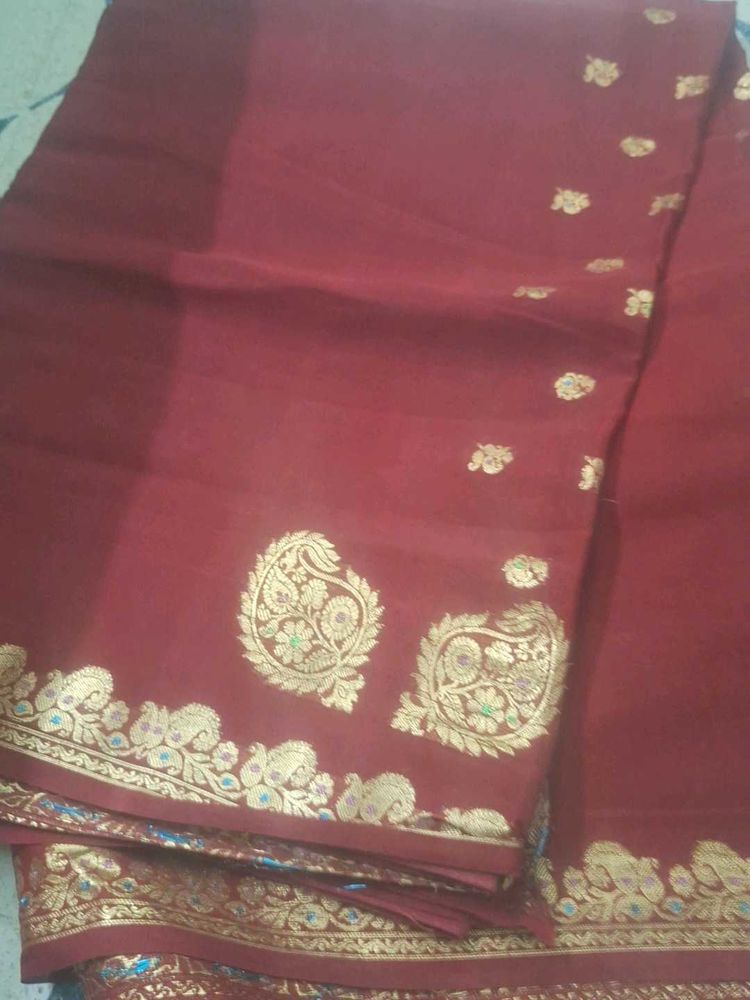 Maroon Banarasi Saree