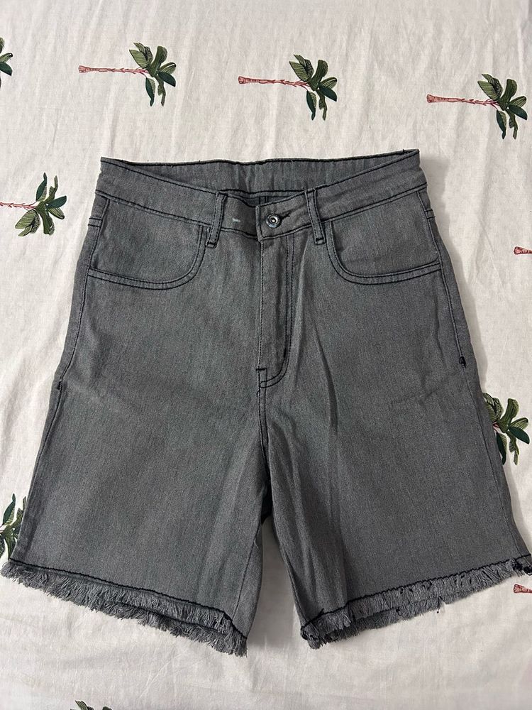 Gray Denim Shorts