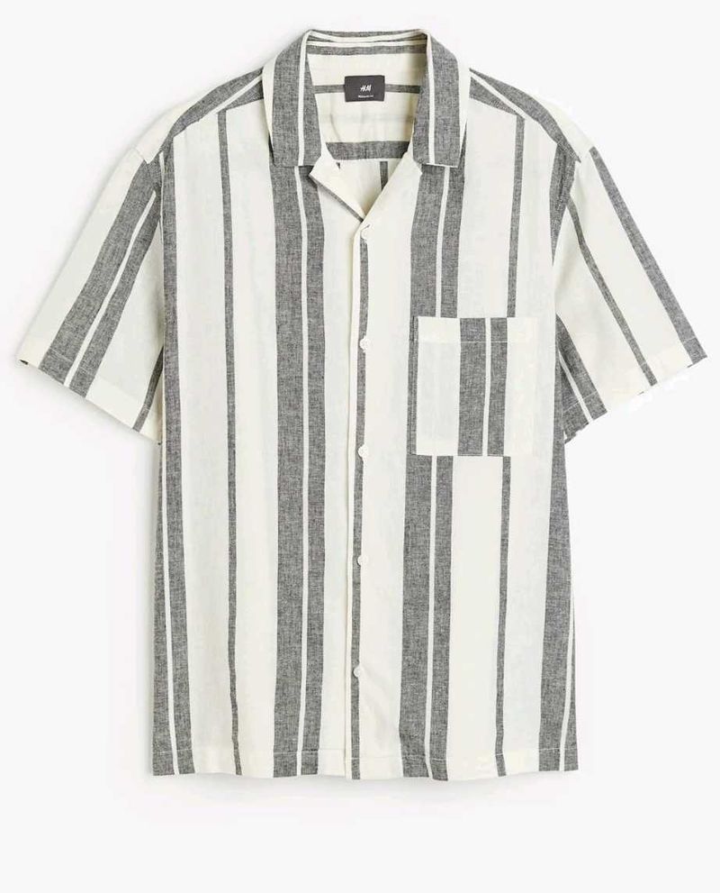 H&amp;M Regular Fit Linen Blend Shirt