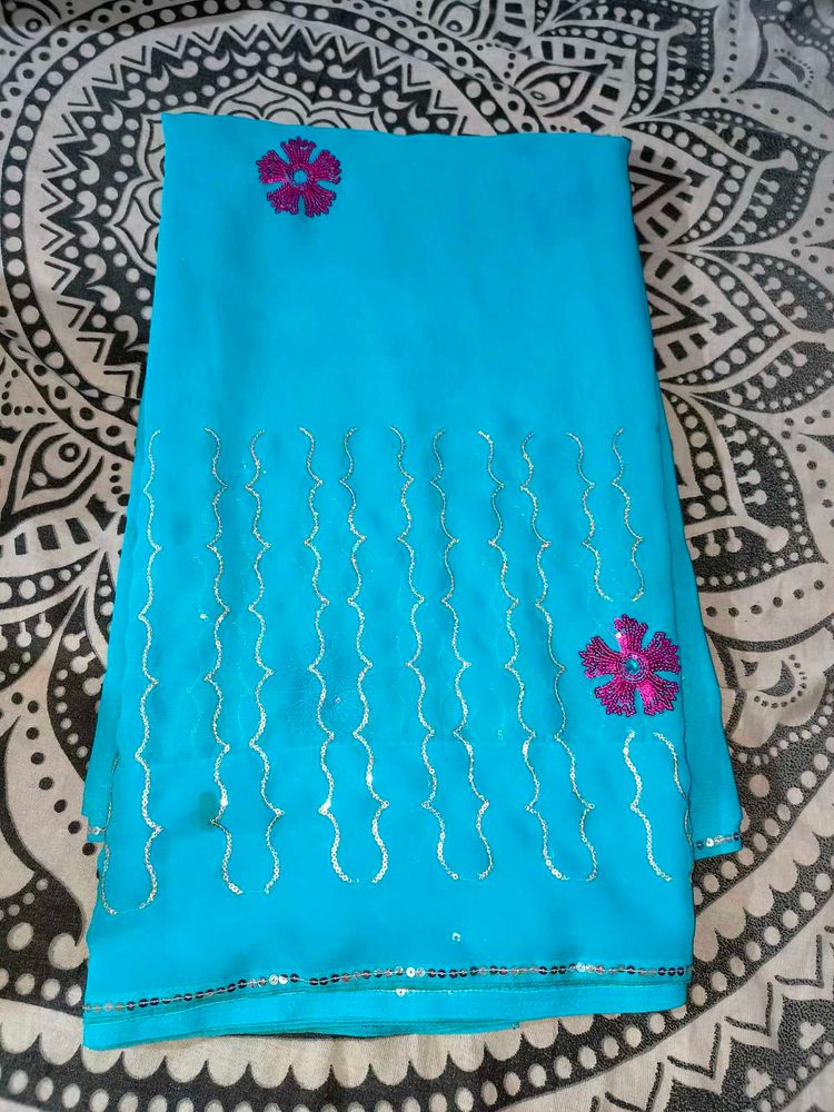 💐🖤Blue Saree 🖤💐