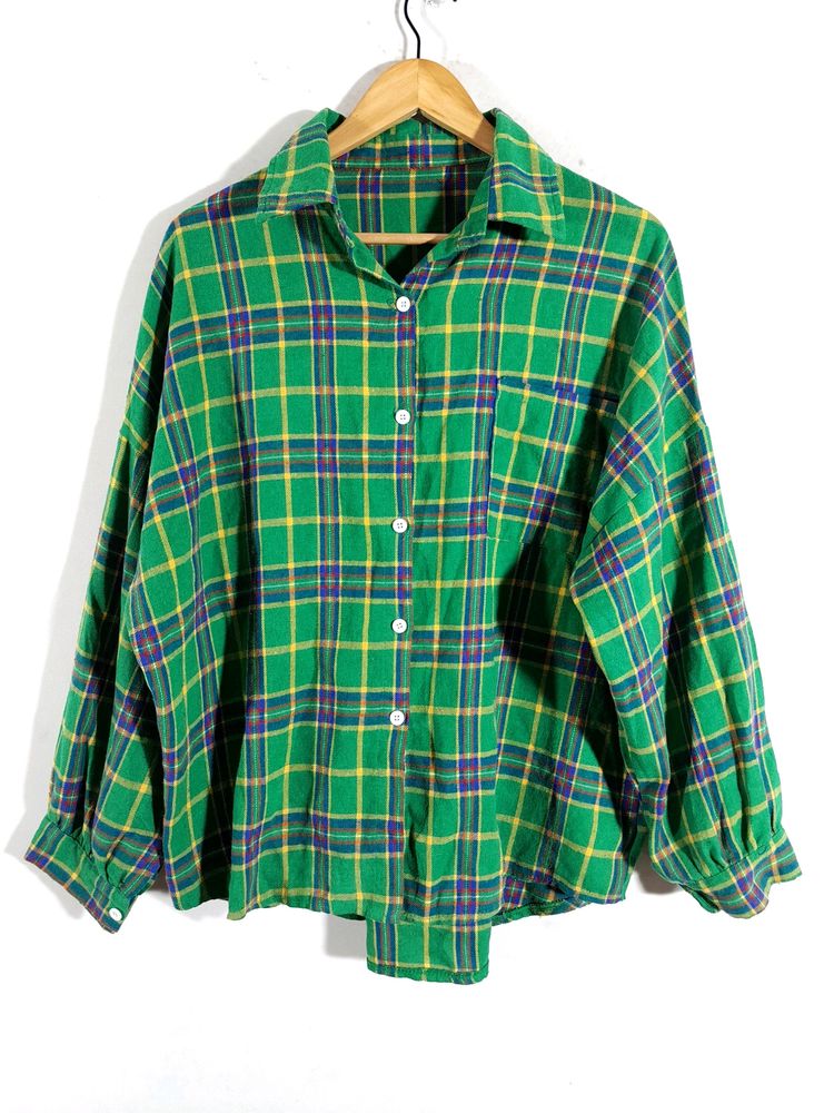 Green Checks Casual Shirt (Women&#39;s)