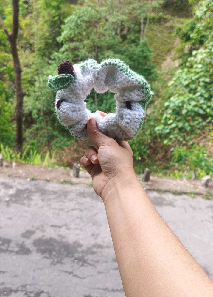 Apple Crochet Scrunchie