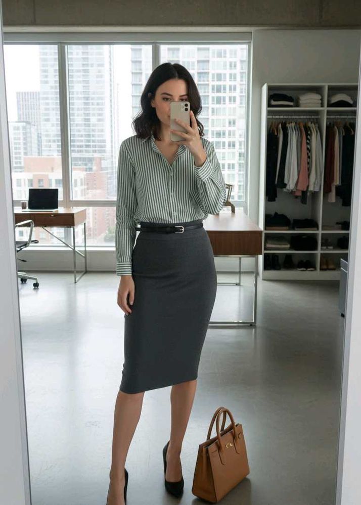 Grey Striped Shirt