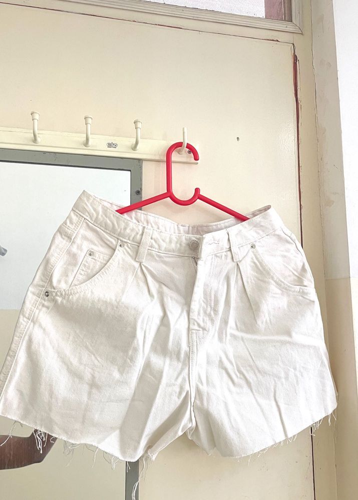 White Denim Shorts