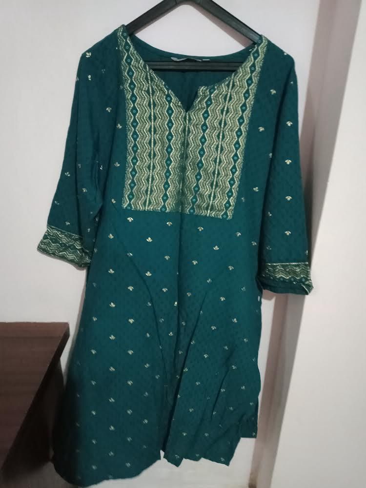Kurta  2 Green And Yellow