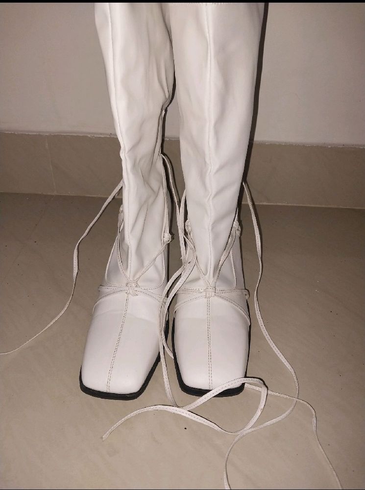 Leather Boots White