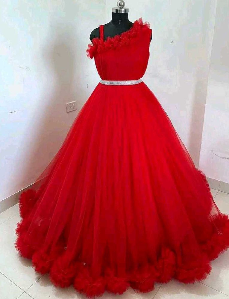 Stunning Red Net Gown