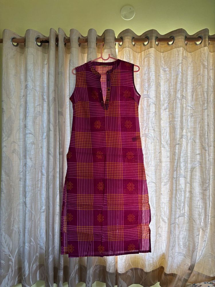 Anouk Women Checked &amp; Ethnic Motifs Print Kurta