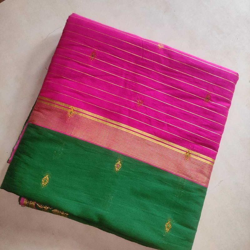 Pink &amp; Green Saree
