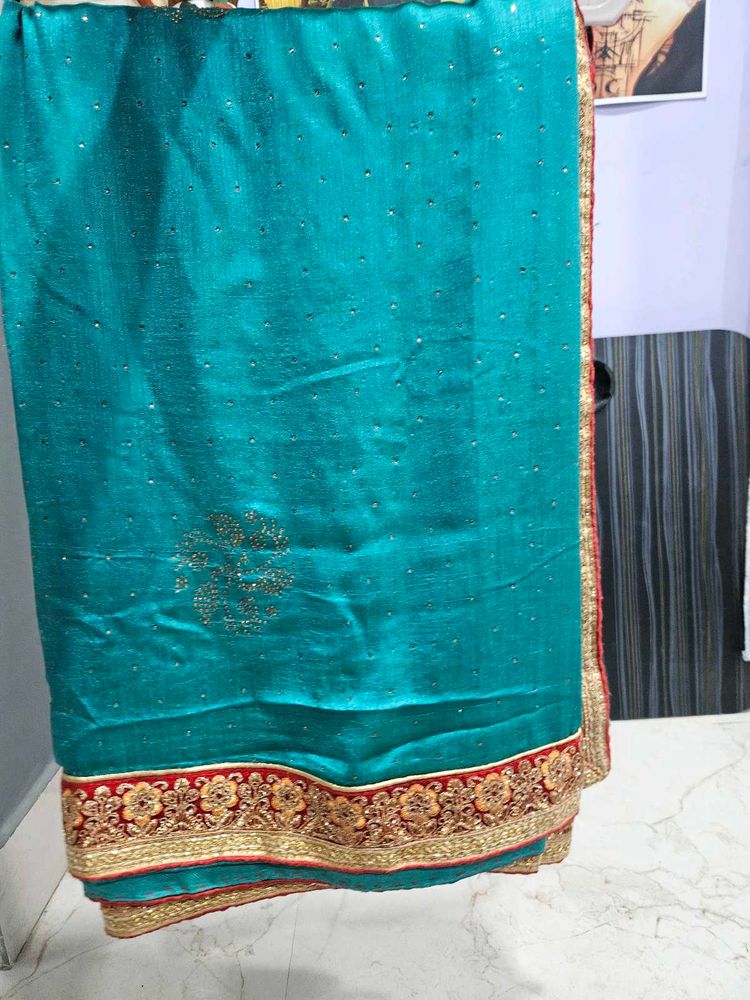 Elegant Teal Saree