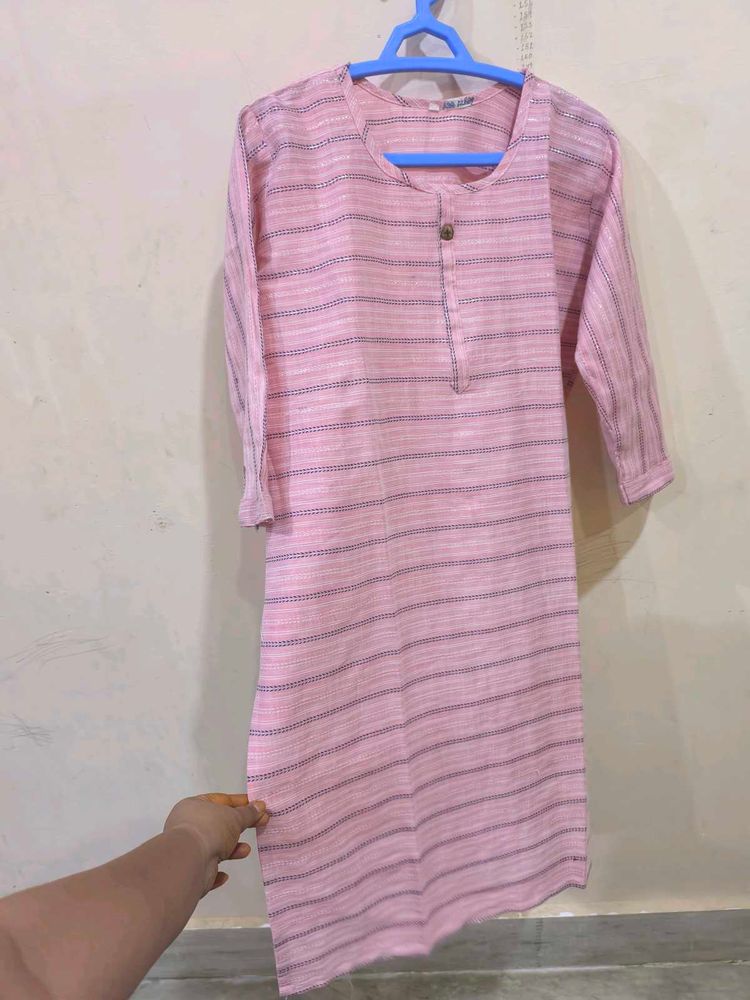 Baby Pink Silver Shine Kurti