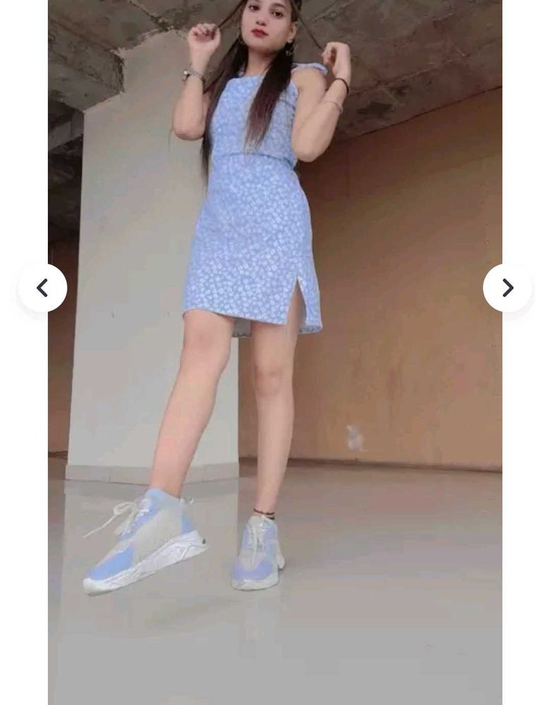 Cute Blue Floral Dress