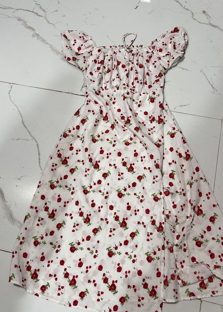 cute Floral Off-Shoulder Dress