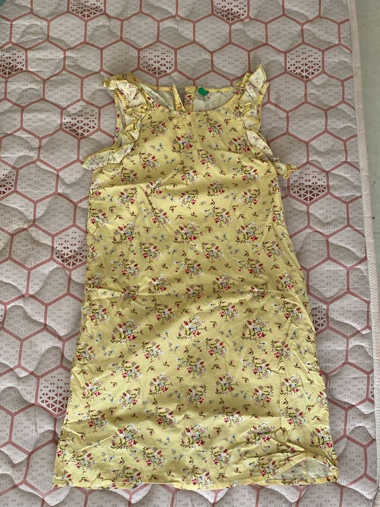 Girls Yellow Floral Dress