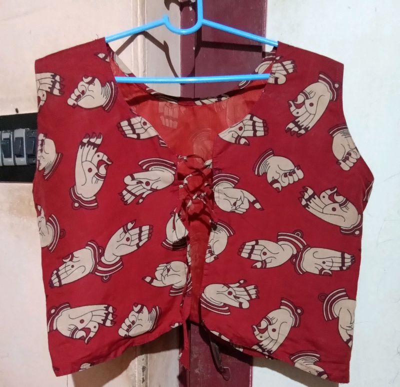 Kalamkari Kurti With Overcoat❤️
