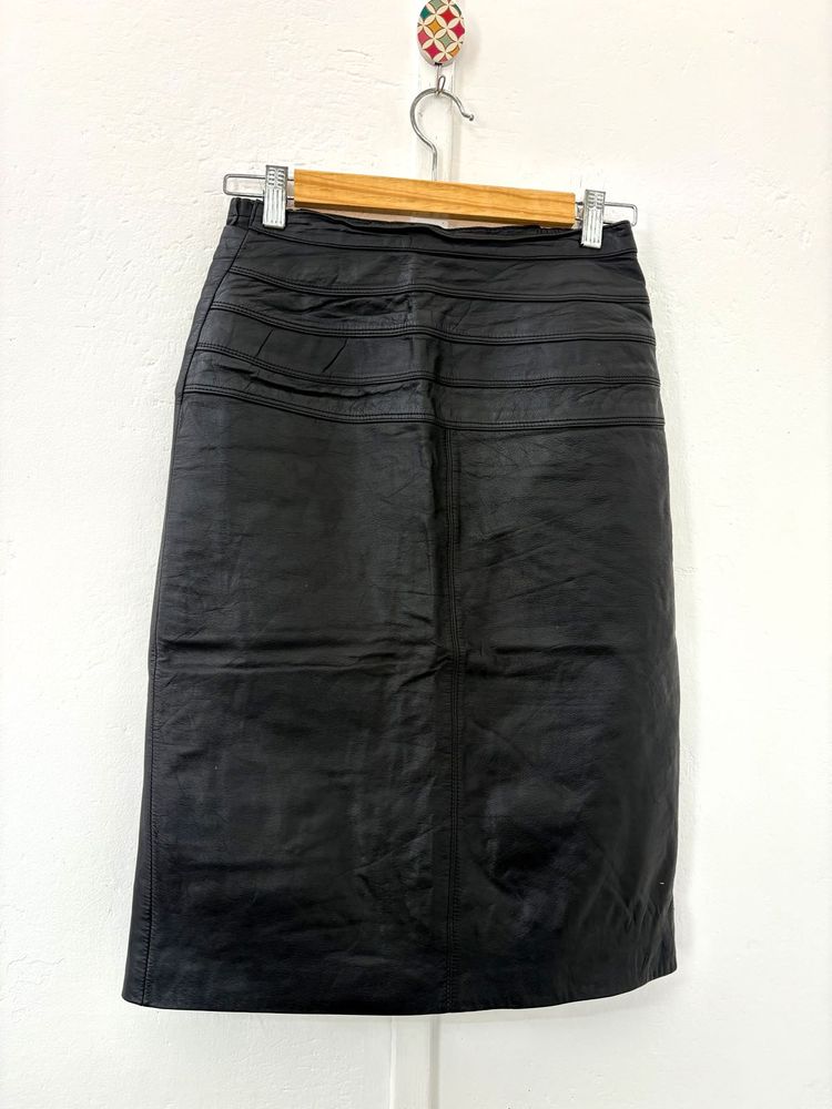 Pure leather Midi Skirt