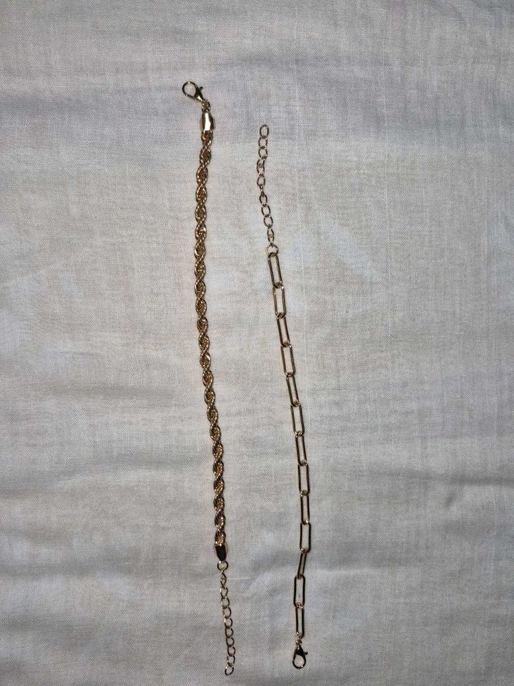 Gold Plated Chain Bracelet Set