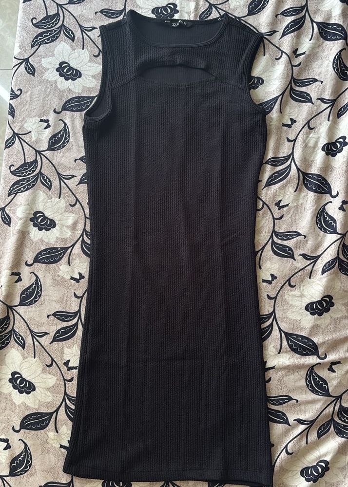 Ribbed Cutout Mini Dress