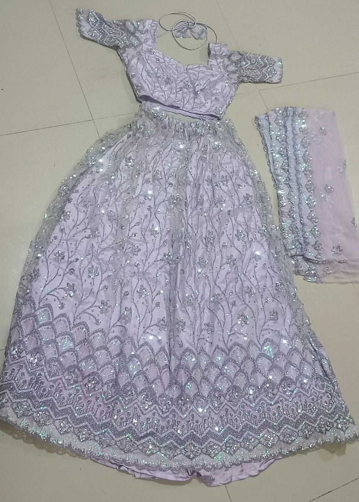 Lilac Embellished Lehenga Choli Set