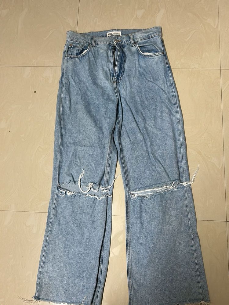 zara ripped jeans