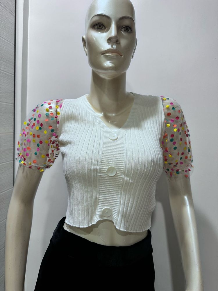 Chic White Puff Sleeve Top