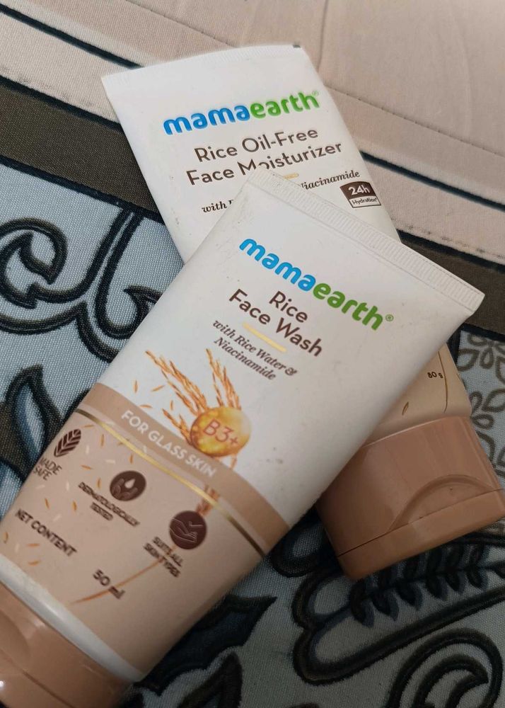 Mamaearth Rice Face Wash &amp; Moisturizer