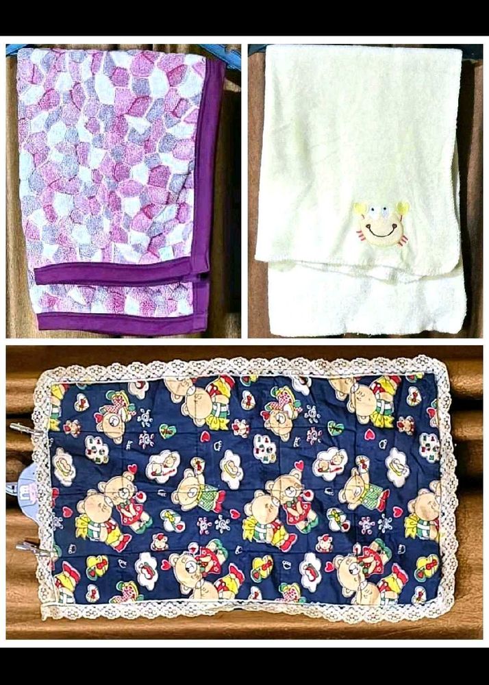 Combo Of 3, 2 baby Blanket n A mattress