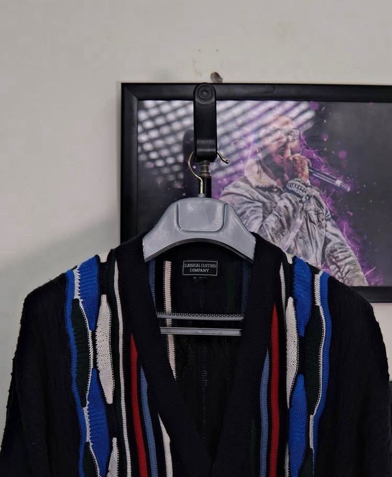 Striped Knit Cardigan Coogi Style
