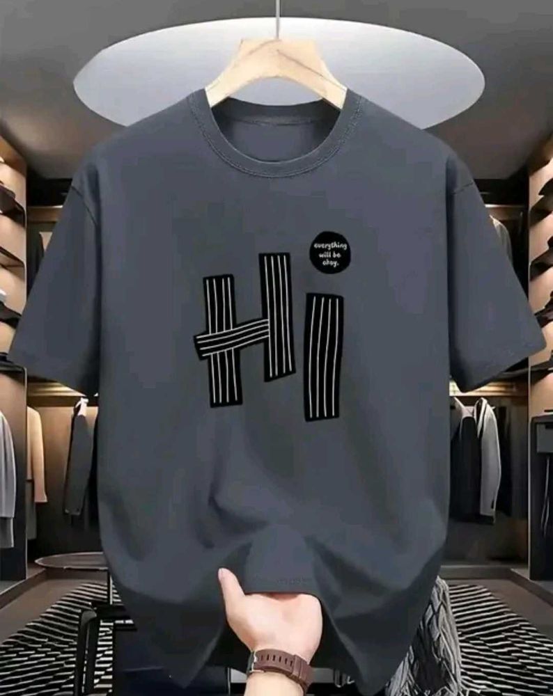 Stylish Grey Graphic Print T-Shirt