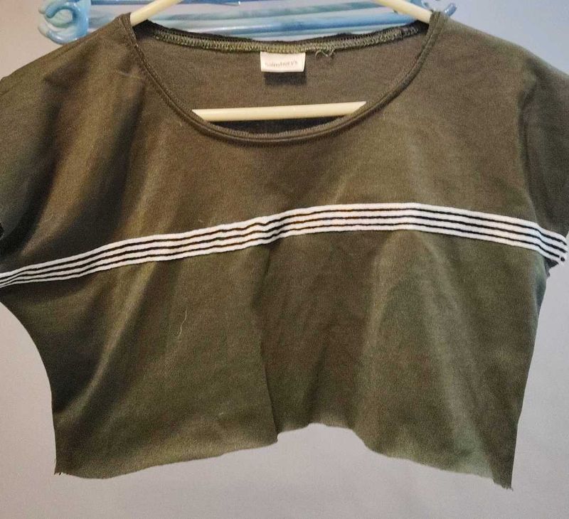 Olive Crop Top