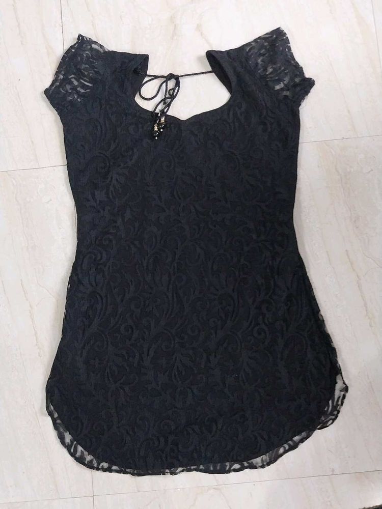 Black Net Kurti