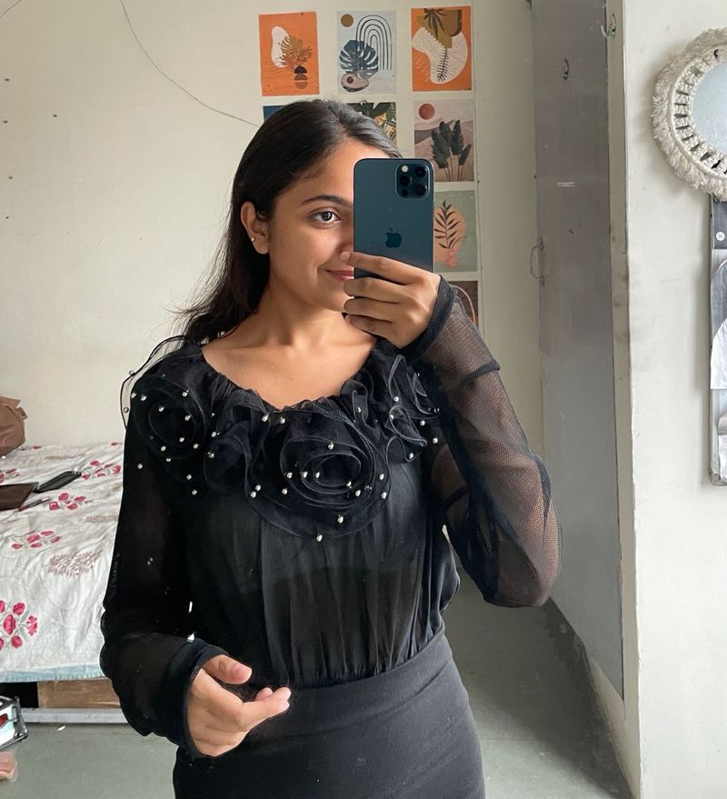 Elegant Black Sheer Top