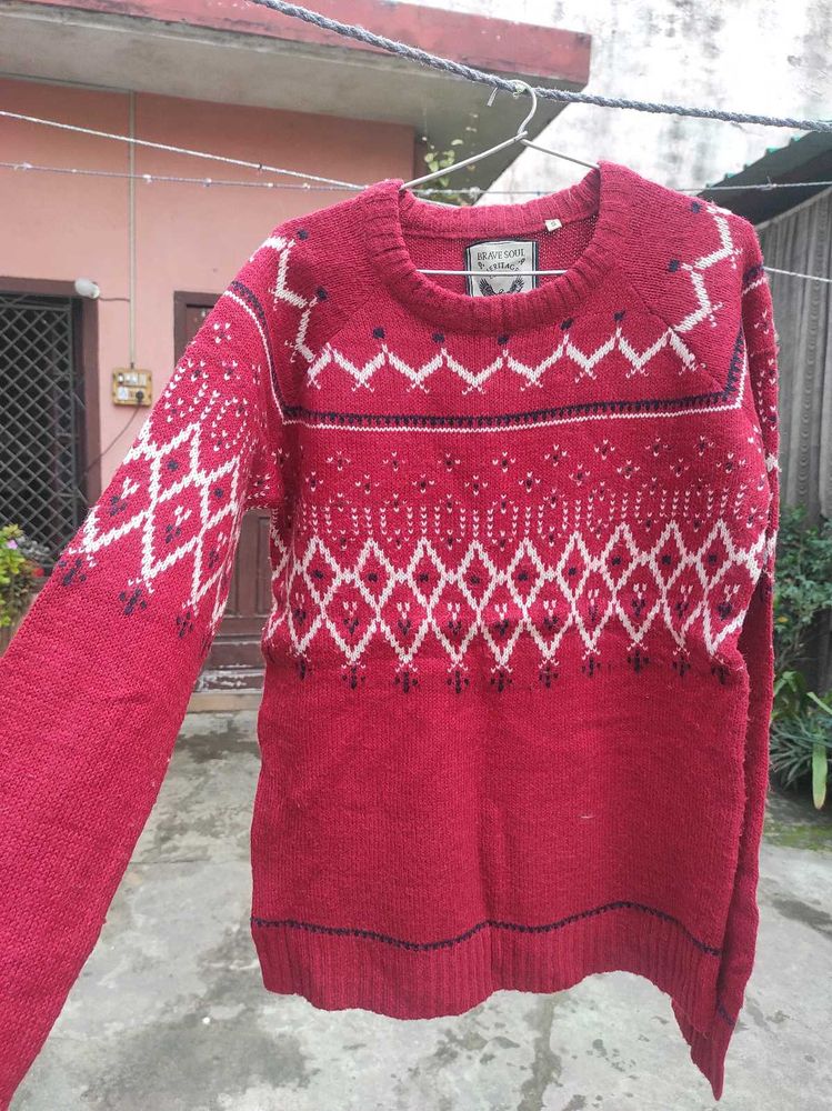 Red Patterned Sweater